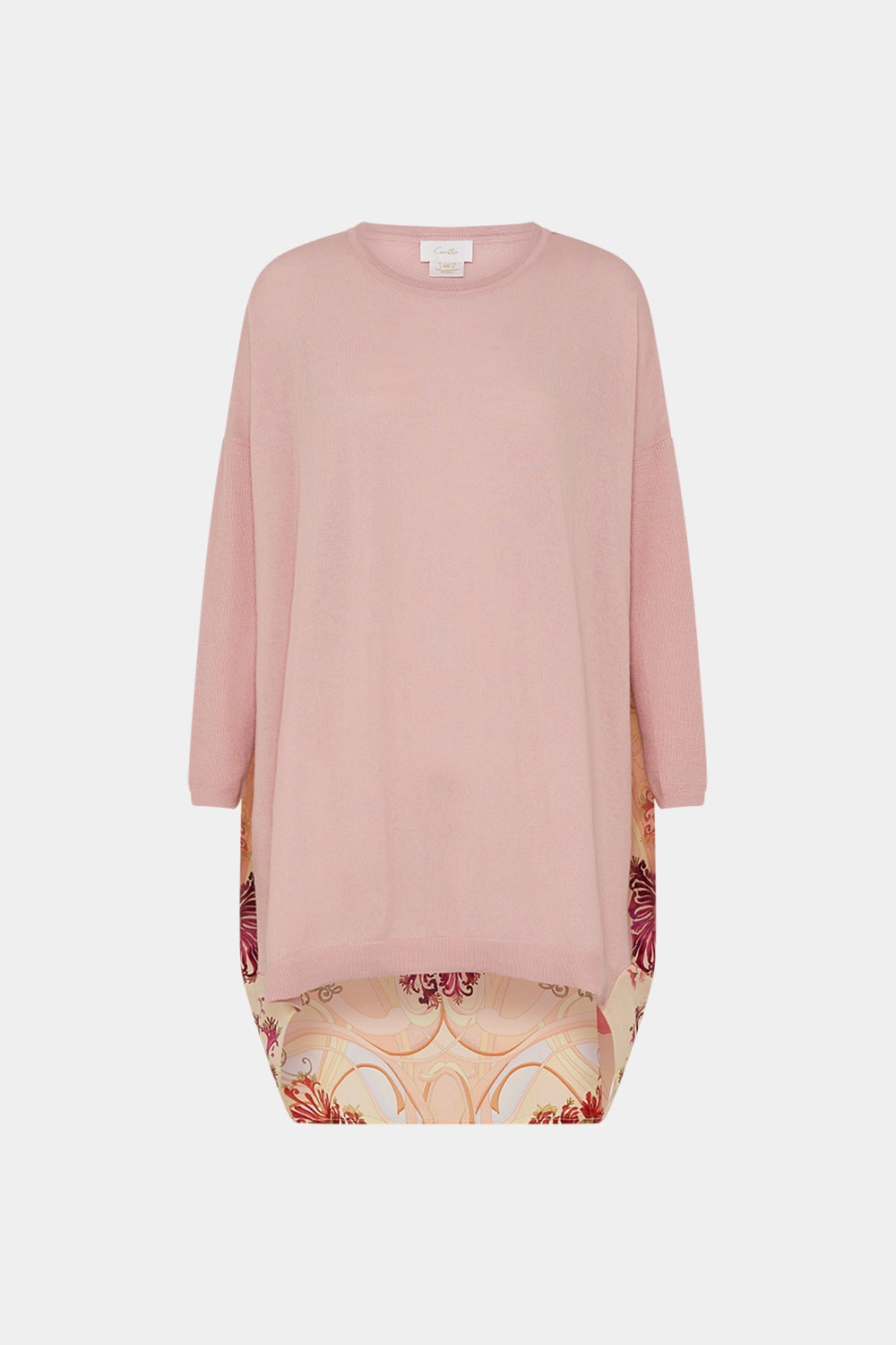 LONG SLEEVE JUMPER WITH PRINT BACK BLOSSOMS AND BRUSHSTROKES
