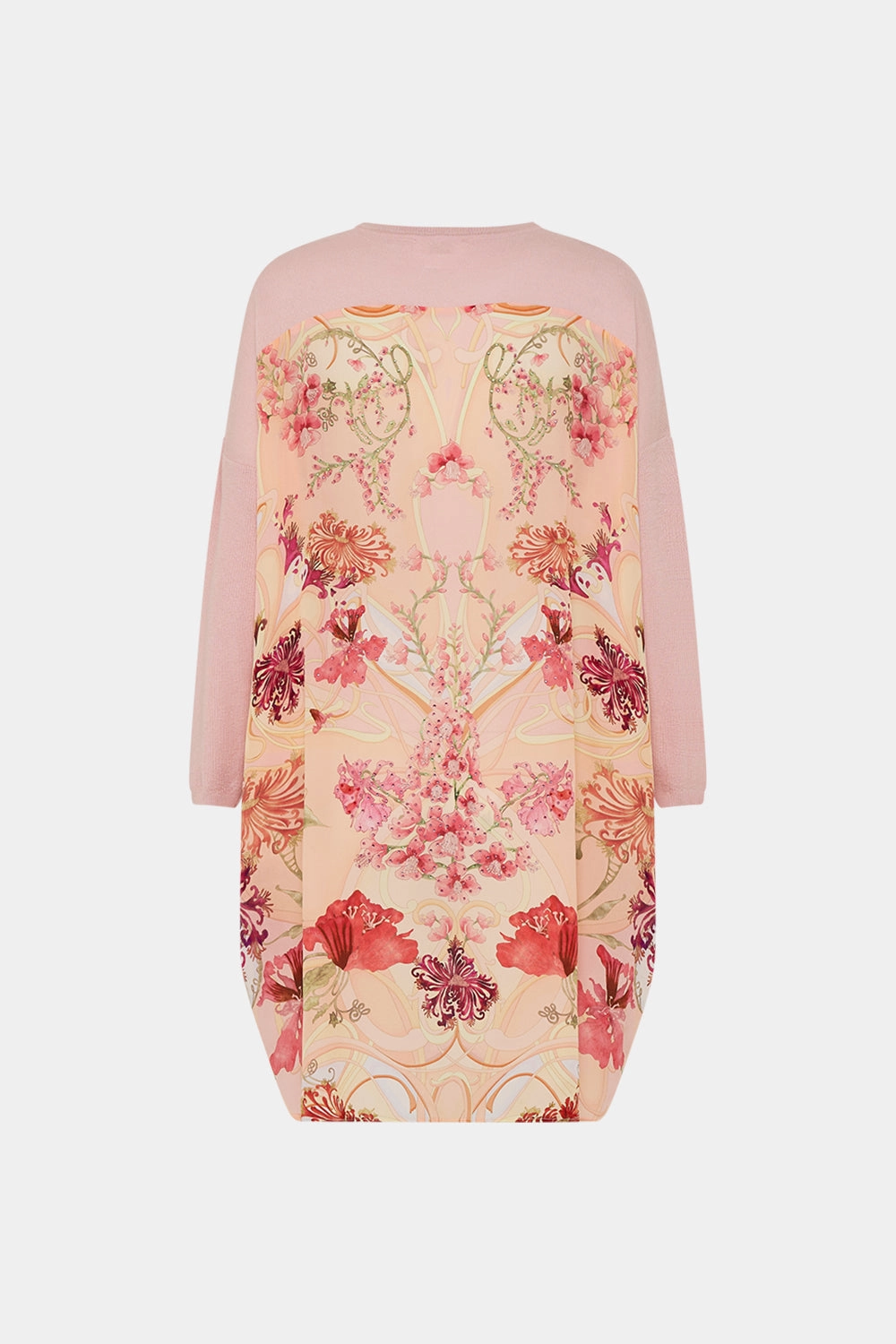 LONG SLEEVE JUMPER WITH PRINT BACK BLOSSOMS AND BRUSHSTROKES