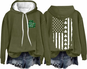 Long Sleeve Tops for Women American Flag Hoodie Sweatshirt Fashion Long Sleeve Sweatshirt Gift Patriotic Sweatshirt