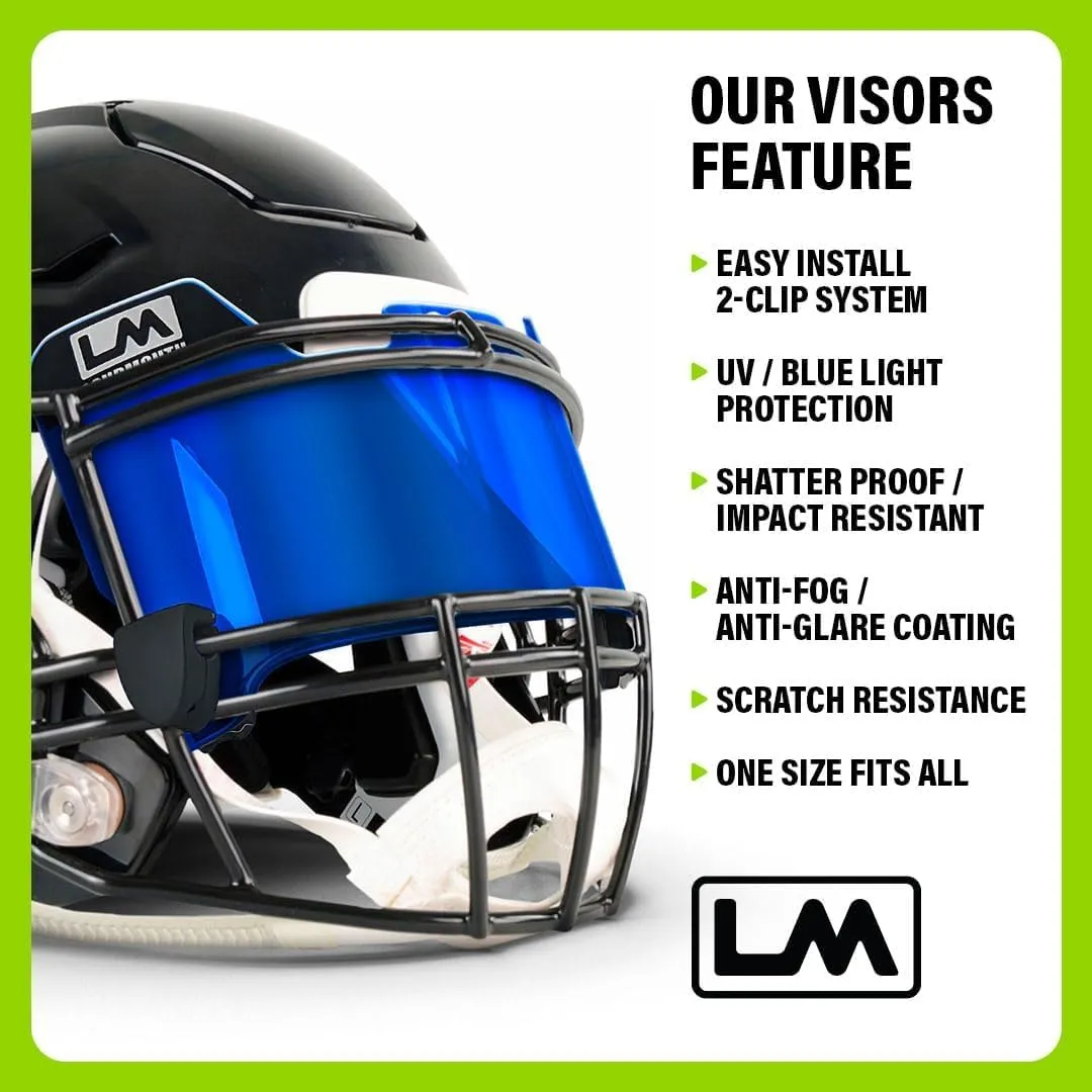 Loudmouth Football Visor - Universal Fit Youth & Adult Football Helmet Visor