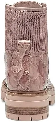 LOUISE ET CIE Sheena Soft Rose Nude Leather Lace-Up Classic Combat Lug Boots