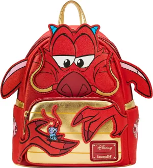 Loungefly Disney Mulan 25th Anniversary Mushu Glitter Cosplay Mini Backpack