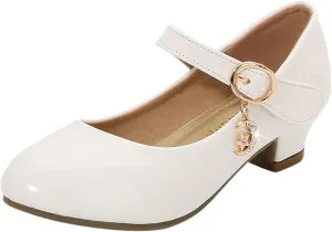 Low Heels Dress Shoes for Girls Mary Jane Flower Girl Shoes Princess Wedding Par𝘁y School Performance Shoes