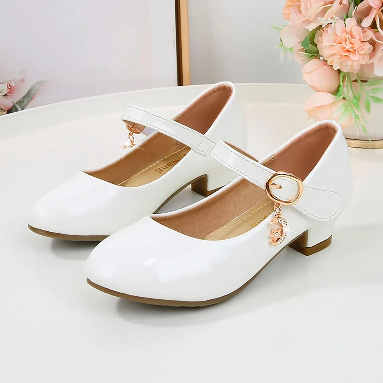 Low Heels Dress Shoes for Girls Mary Jane Flower Girl Shoes Princess Wedding Par𝘁y School Performance Shoes