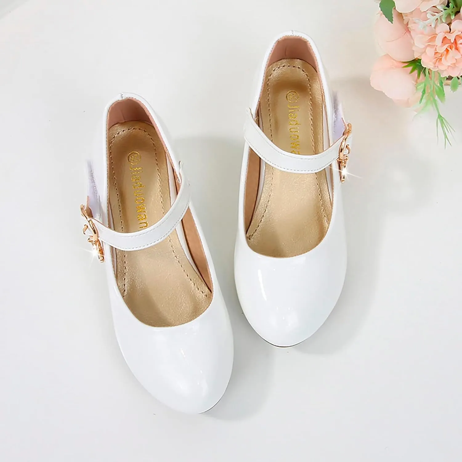 Low Heels Dress Shoes for Girls Mary Jane Flower Girl Shoes Princess Wedding Par𝘁y School Performance Shoes