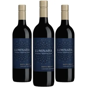 Luminara Alcohol-Removed Cabernet Sauvignon – Premium Non-Alcoholic Red Wine from Napa Valley – 750ml Bottle - 3 Pack