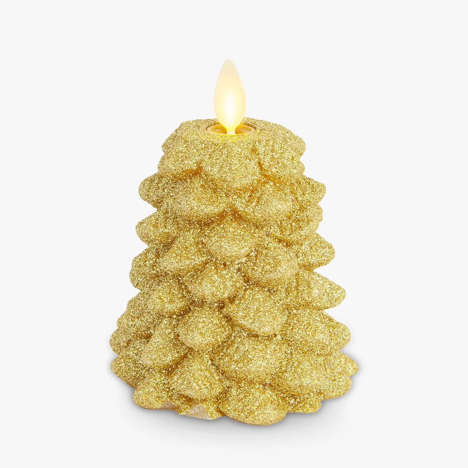 Luminara Glitter Flameless Candle North Tree (Gold, 3.3" x 4.3")