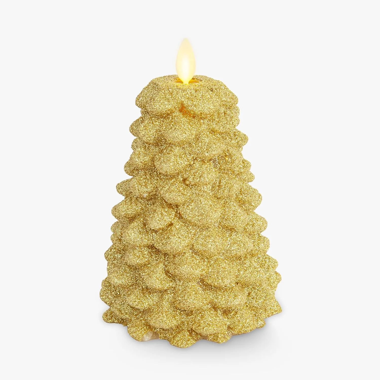 Luminara Glitter Flameless Candle North Tree (Gold, 3.8" x 6")
