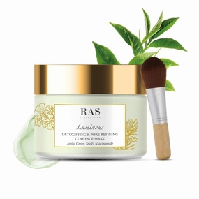 Luminous Detoxifying & Pore Refining Clay Face Mask for Glowing Skin, Tan Removal, Oil & Acne Control | Contains Niacinamide Kaolin Clay, Green Tea, Neem & Amla Extract | 40g, Vegan