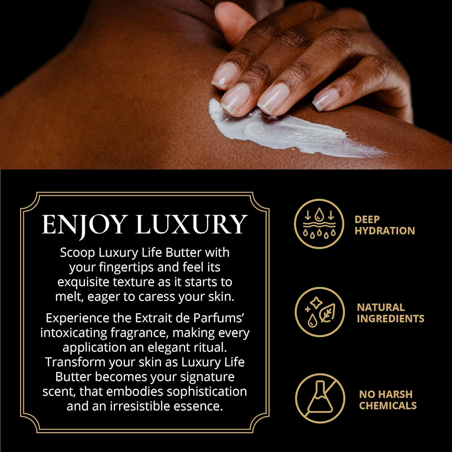 LUXURY LIFE BUTTER - Irresistibly Scented Body Butter with Hyaluronic Acid for Ultimate Moisture. Luxurious Natural Fragrance. Hydrates for a Non-Greasy Glamorous Glow, Intimate Dessert, 5 oz.