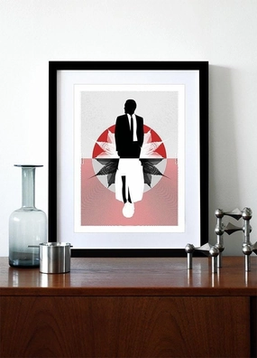 Mad Men Poster Print Mid Century Modern Eames Retro Kitchen Art Office - Mad Men Red