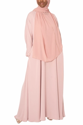 Madison Abaya in Blush with Pockets