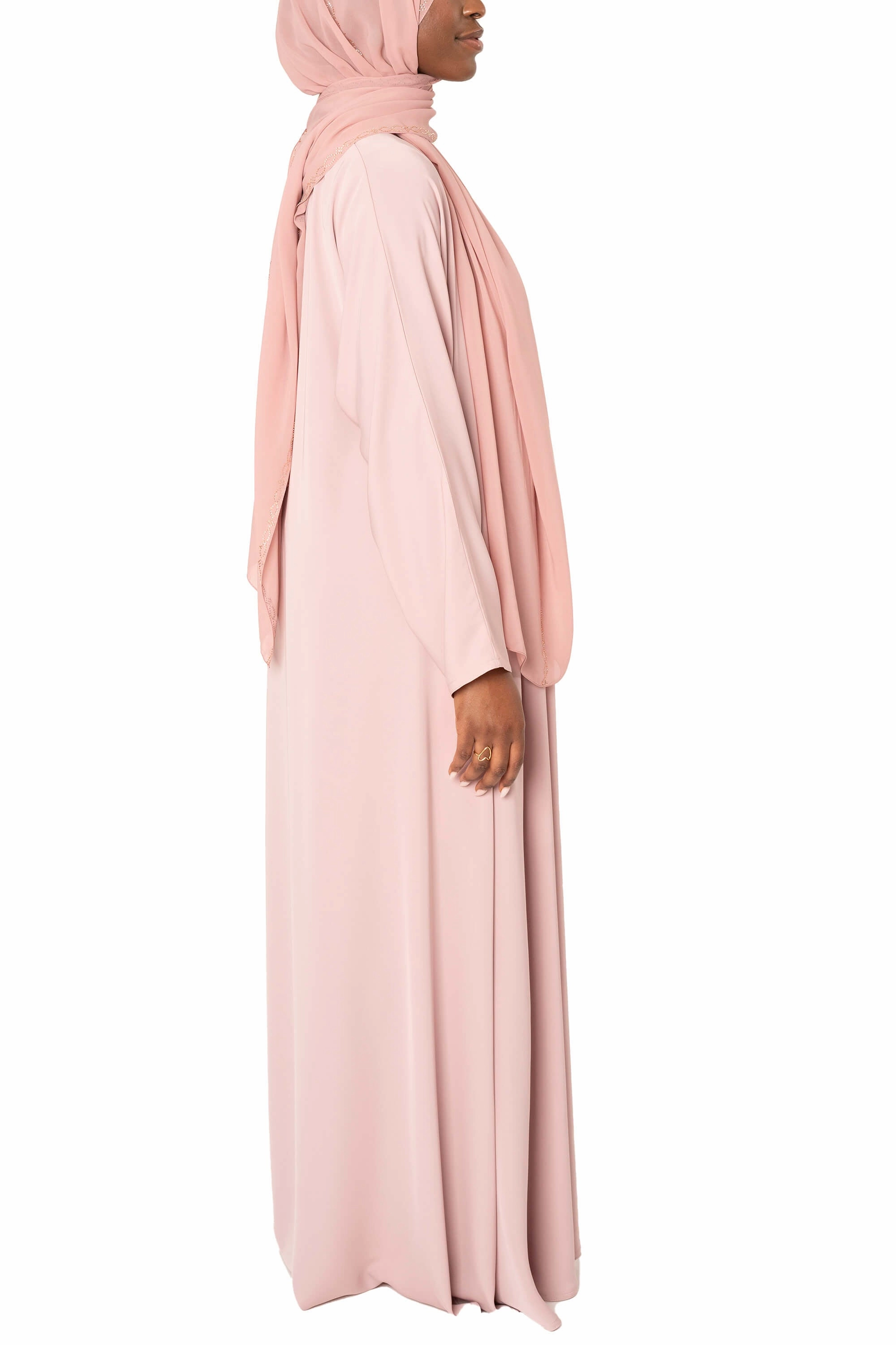 Madison Abaya in Blush with Pockets
