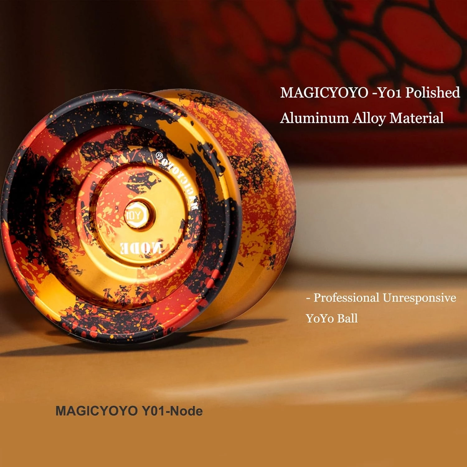 MAGICYOYO Y01 Unresponsive Advanced Professional Yoyo - Long Spinning Time, Prettiest Design   Glove, Bag, Extra Premium 10 Ball Stainless Bearing, 12 Strings - Black Golden Red