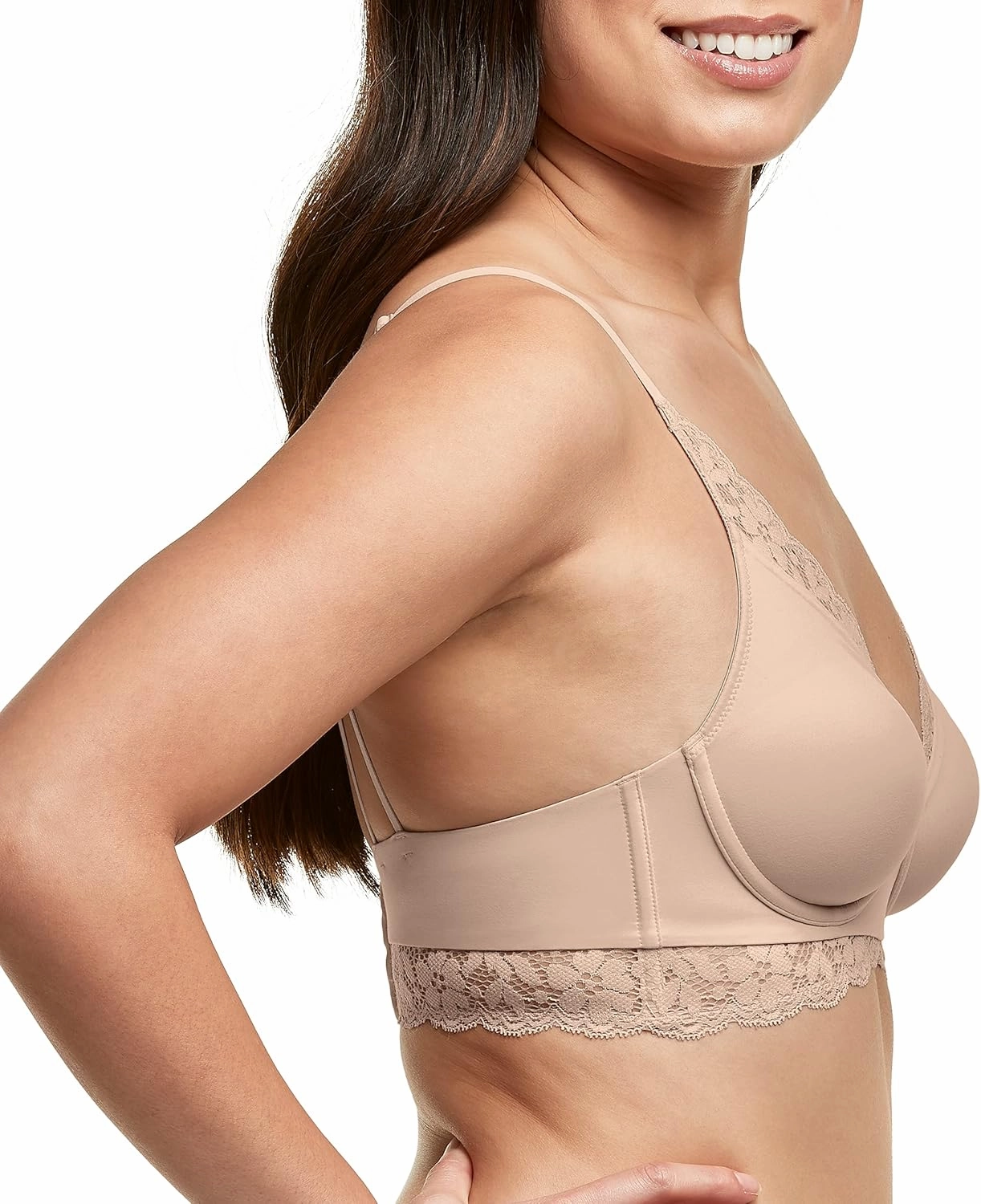 Maidenform Pure Comfort Lace Bralette, Our Best Longline Bralette for Women, Convertible Wireless Bra