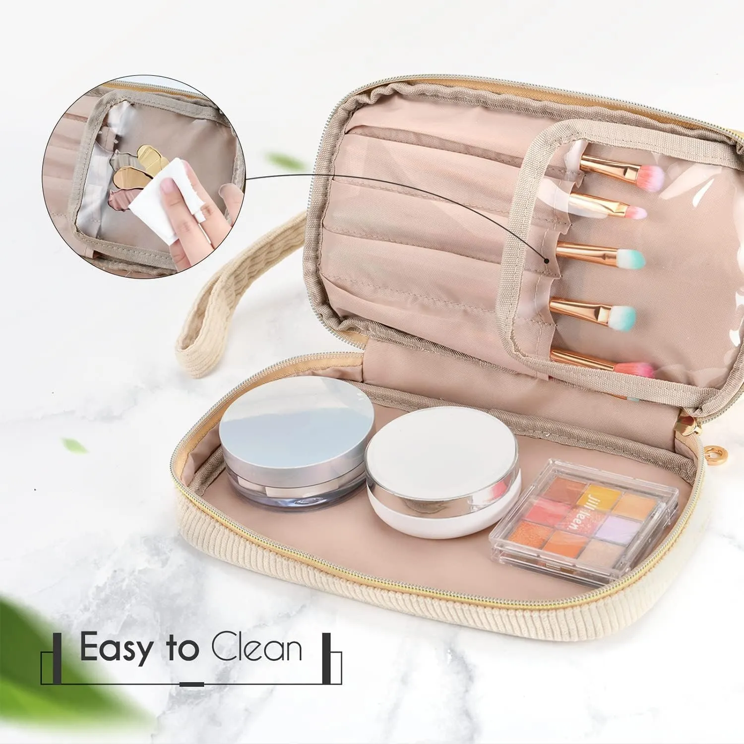 Makeup Bag for Girls Gift, Personalized Graduation Gifts Initial Women Makeup Bag for Travel, Teacher Appreciation Gifts Preppy Make up Bag Cosmetic Bag 18th Birthday Gifts for Teen Girl Trendy - S