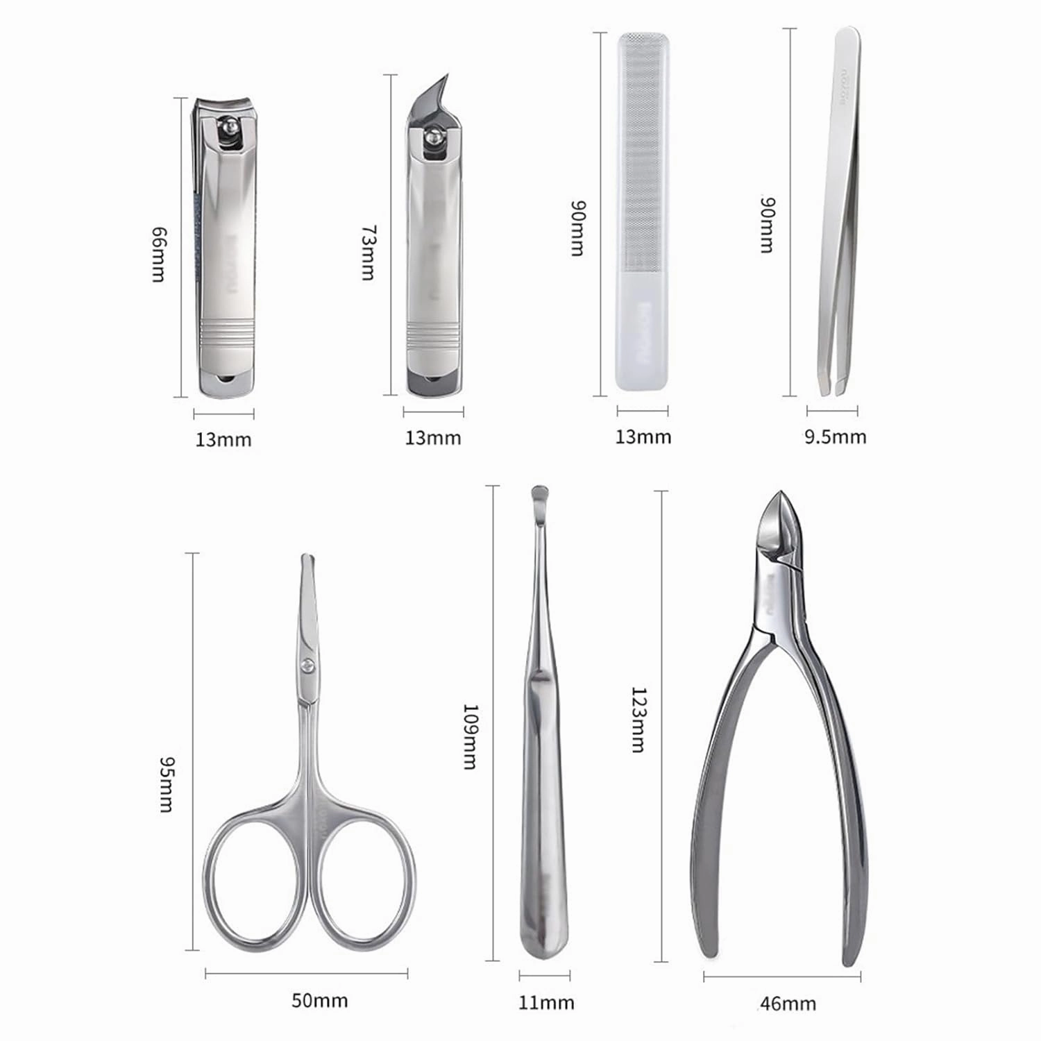 Manicure Set Portable Nail Clipper Set, 7 Pieces Pedicure Grooming Kit for Men Women, Sharp Finger&Toe Nail Tool, Personal Care Manicure Kit with Leather Case Nail Clipper Kit(Pink)