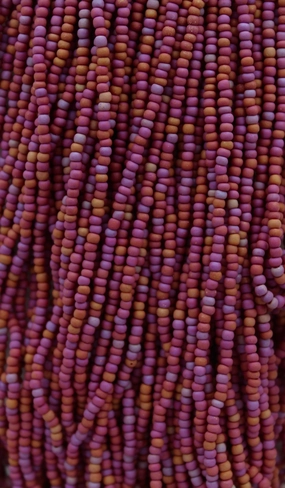 Maroon Matte Rainbow Seed Beads - 11 - 771