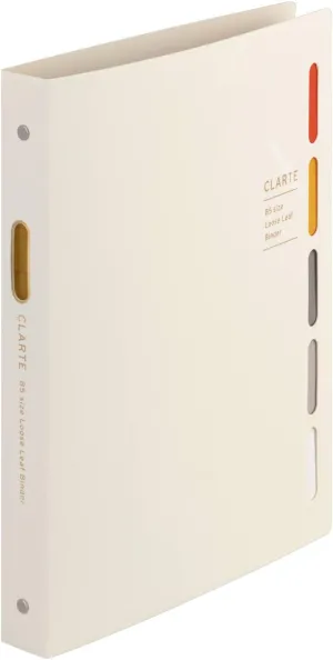 Maruman CLARTE B5 Size 26-Ring Binder, 5 Index Window Cover, with 5-tab dividers   10 Loose Leaf Papers   1 Clear Pocket, Ivory, 1 EA (F311-14)