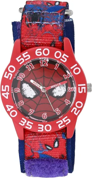 MARVEL Spiderman Watch for Kids - Spider-Man Watch for Boys 4-6 - Kids Watches Boys - Toys Toddler - Teen - Red Bezel - Nylon Strap