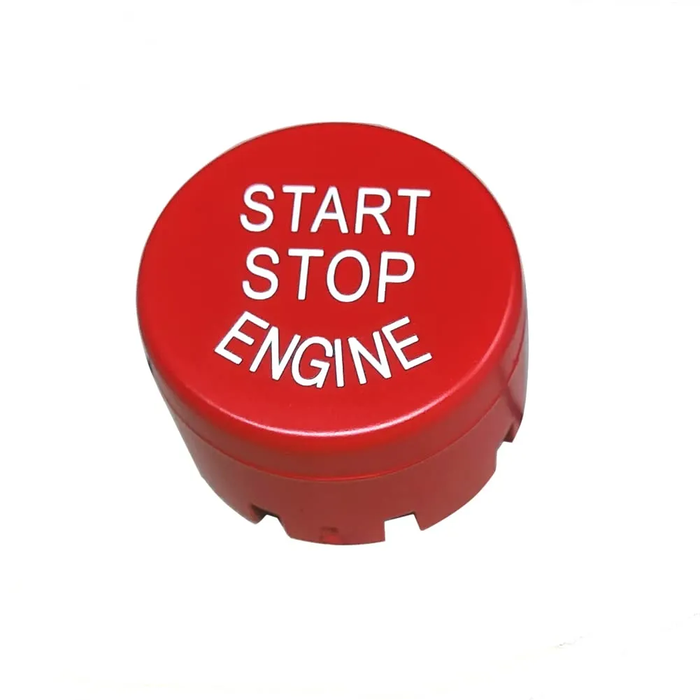 Matte Red Car Start Stop Engine Switch Button Cover for BMW 1 2 3 5 X1 X3 X4 X5 X6 Series F Chassis F20 F21 F22 F30 F35 F10 F18 Etc, Engine Switch Power Ignition Start Stop Button