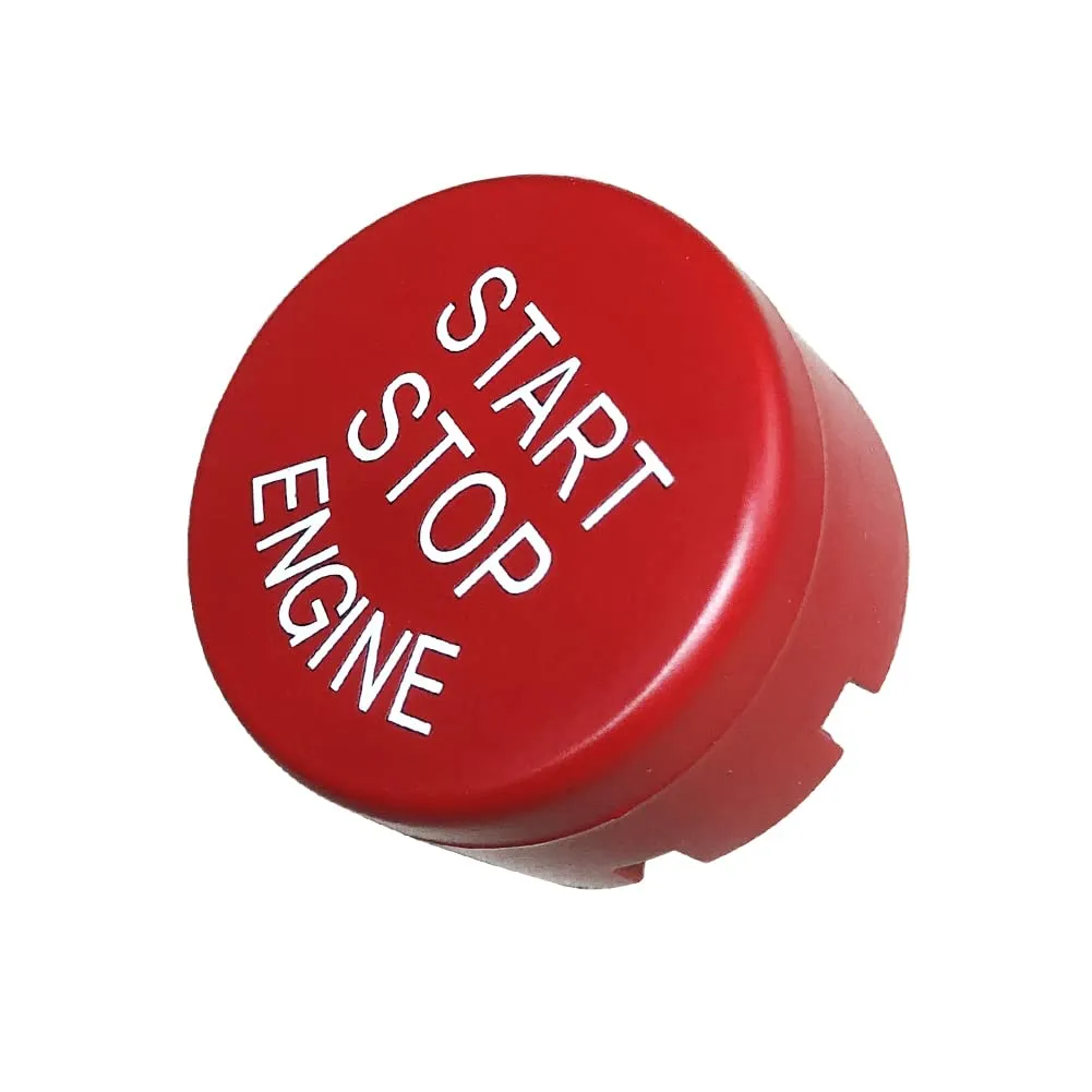 Matte Red Car Start Stop Engine Switch Button Cover for BMW 1 2 3 5 X1 X3 X4 X5 X6 Series F Chassis F20 F21 F22 F30 F35 F10 F18 Etc, Engine Switch Power Ignition Start Stop Button