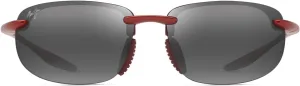 Maui Jim Women's Modern Rectangular Sunglasses, Metal Matte Red, 60-14-145