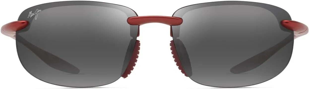 Maui Jim Women's Modern Rectangular Sunglasses, Metal Matte Red, 60-14-145