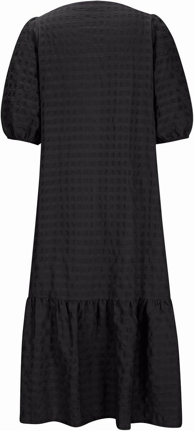Maxi Dresses for Women 2025,Boho Floral Womens Spring Dresses Puff Sleeve Long Dresses Going Out Beach Trave