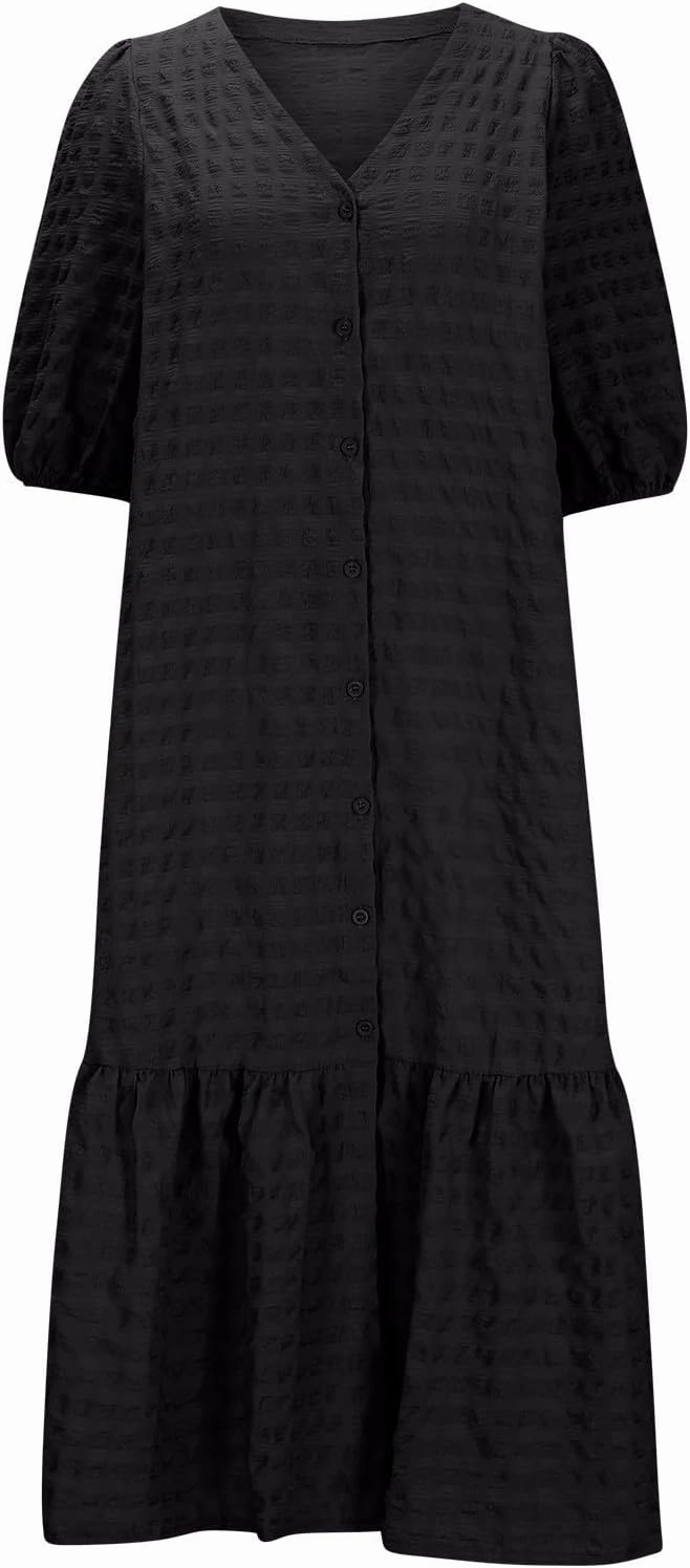 Maxi Dresses for Women 2025,Boho Floral Womens Spring Dresses Puff Sleeve Long Dresses Going Out Beach Trave