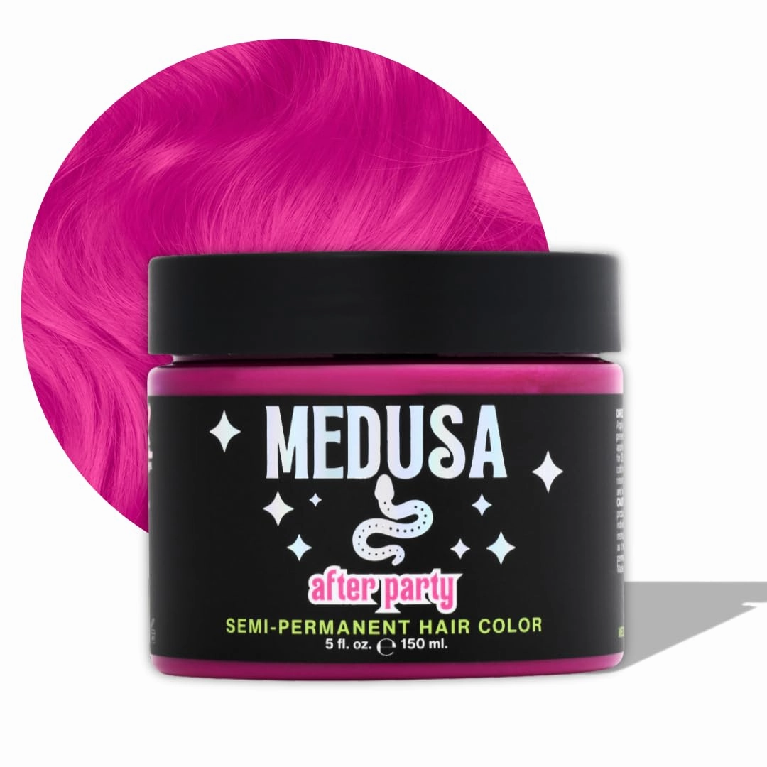 Medusa Semi-Permanent Hair Color, Vegan and Cruelty-Free Hair Dye, Last up to 24 Washes, Non-Damaging Conditioning Hair Color (Hot Pink, 5 fl oz)