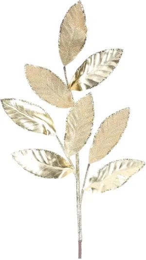 Melrose International Glittered Leaf Spray (Set of 6)