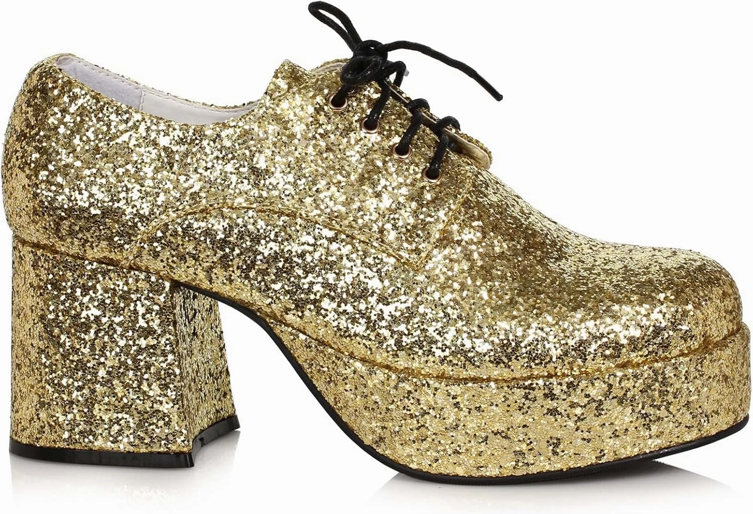 Men's Gold Glitter Platform Shoes Small