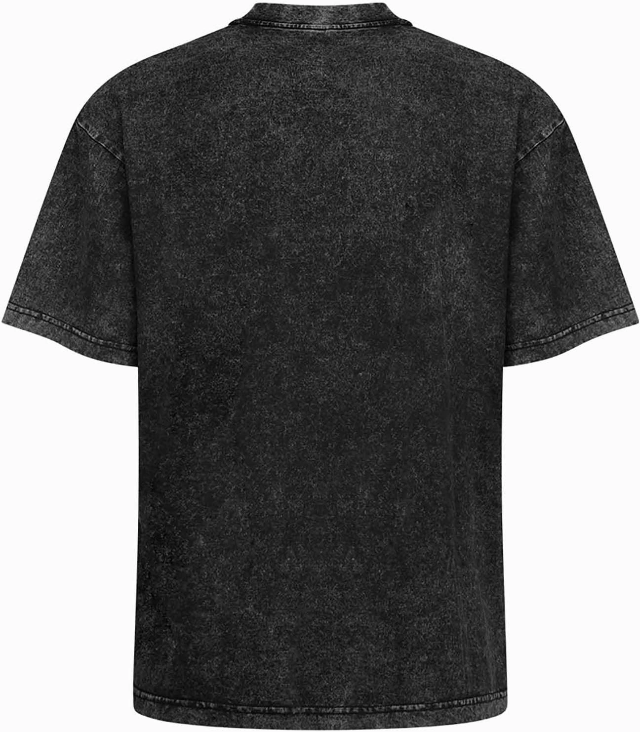 Men Shirt,Washed Vintage T Shirt Crewneck Shirt for Men