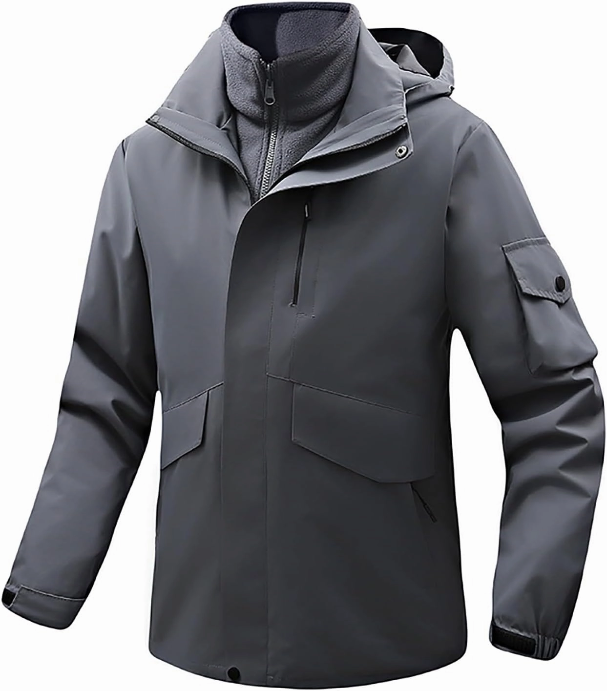 Mens Windbreaker Jackets Lightweight Rain Jacket Men Waterproof Winter Outdoor Coat for Men with Detachable Lining S-5XL