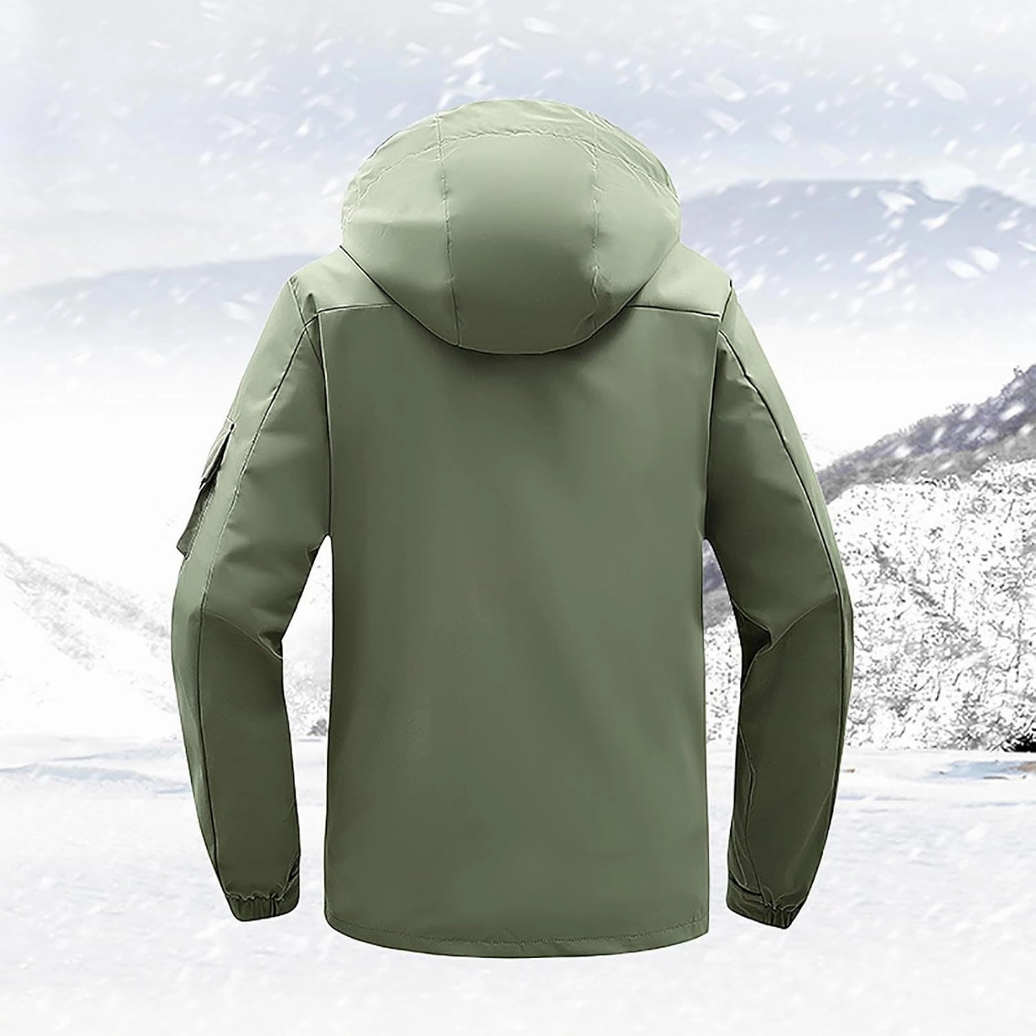 Mens Windbreaker Jackets Lightweight Rain Jacket Men Waterproof Winter Outdoor Coat for Men with Detachable Lining S-5XL