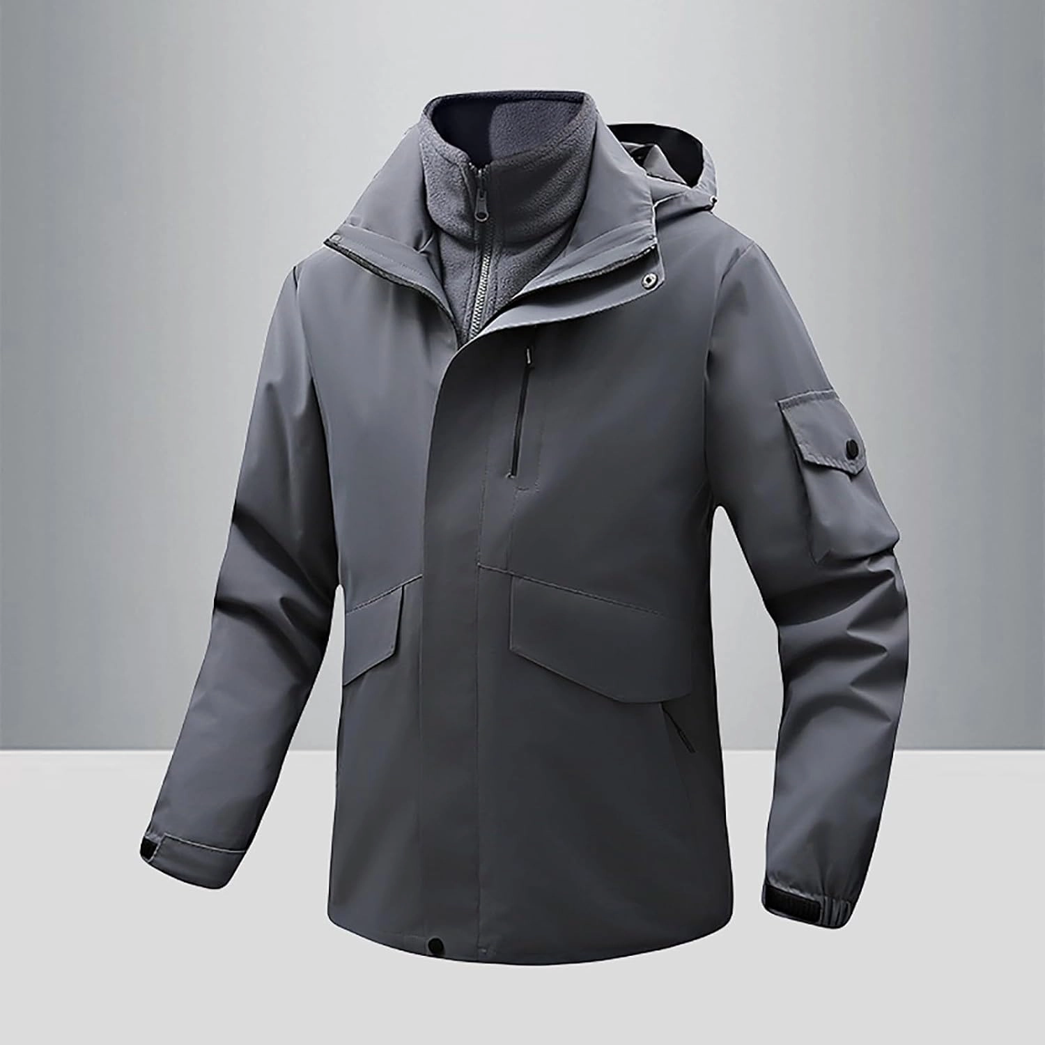 Mens Windbreaker Jackets Lightweight Rain Jacket Men Waterproof Winter Outdoor Coat for Men with Detachable Lining S-5XL