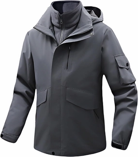 Mens Windbreaker Jackets Lightweight Rain Jacket Men Waterproof Winter Outdoor Coat for Men with Detachable Lining S-5XL