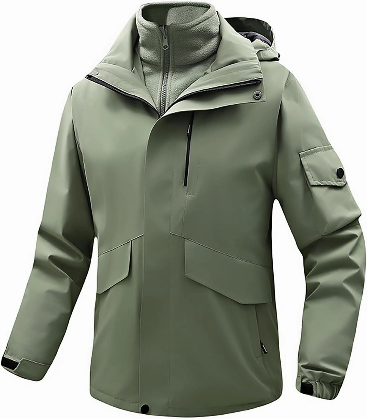 Mens Windbreaker Jackets Lightweight Rain Jacket Men Waterproof Winter Outdoor Coat for Men with Detachable Lining S-5XL