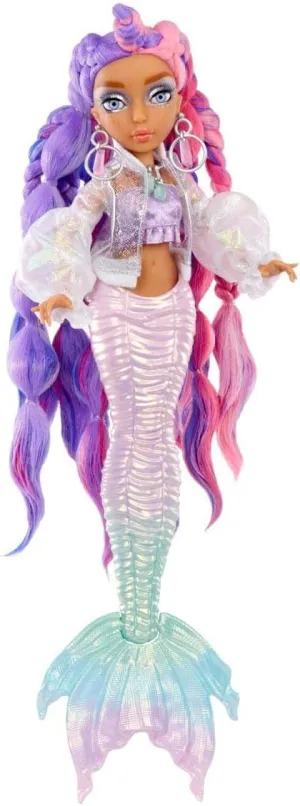 MERMAZE MERMAIDZ Color Change Kishiko Mermaid Fashion Doll Designer Outfit & Accessories, Stylish Hair & Sculpted Tail, Poseable, Collectors Ages 4 5 6 7 8 to 12 , Multicolor (581352)