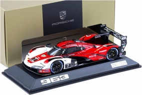 Metal Toy Vehicle 1:43 Spark for Porsche Original 963#7 Daytona Winning 2024 Red/Black Resin Miniature Racing Car Model Scale Vehicles