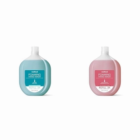 Method Foaming Hand Soap Refills, Waterfall & Pink Grapefruit Scents, 28 Ounce Bottles, 50% Recycled Plastic, 1 of Each