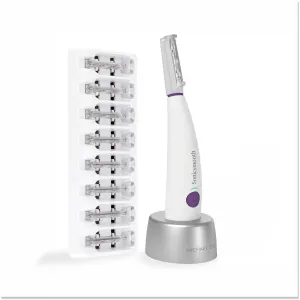 Michael Todd Beauty Sonicsmooth Dermaplane Razor for Women Face   Eyebrow trimmer Dermaplaning System - Peach Fuzz Remover - 8 Weeks of Dermaplaning Blades