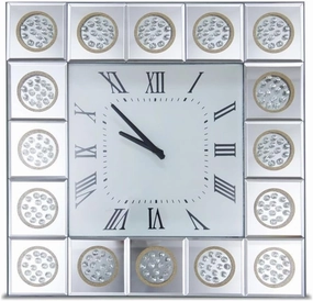 MICHAEL AMINI Montreal Square Wall Clock with Crystal Accents