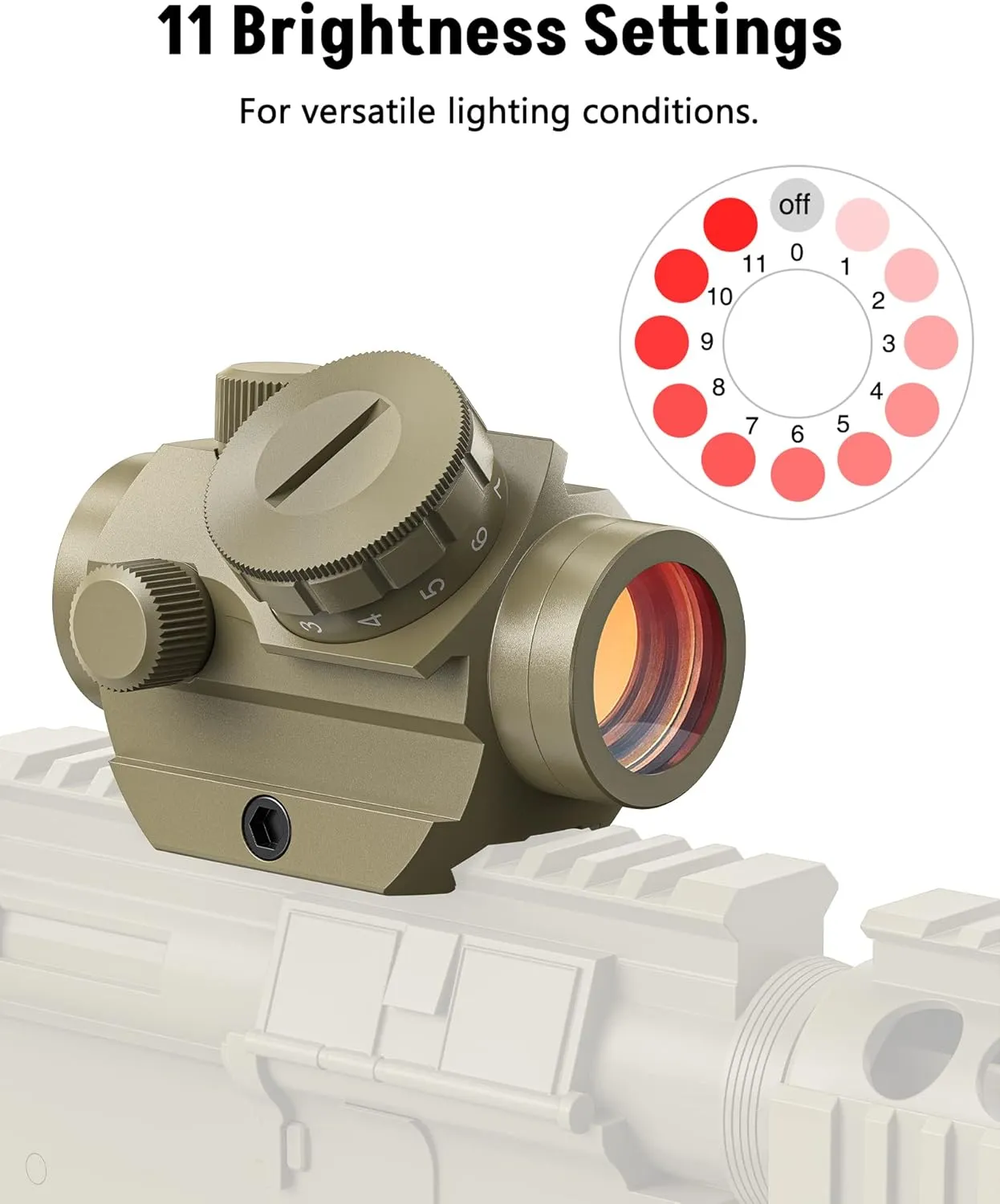 MidTen 2MOA Red Dot Sight 1x25mm Reflex Sight Waterproof & Shockproof & Fog-Proof Red Dot Scope with 1 inch Riser Mount