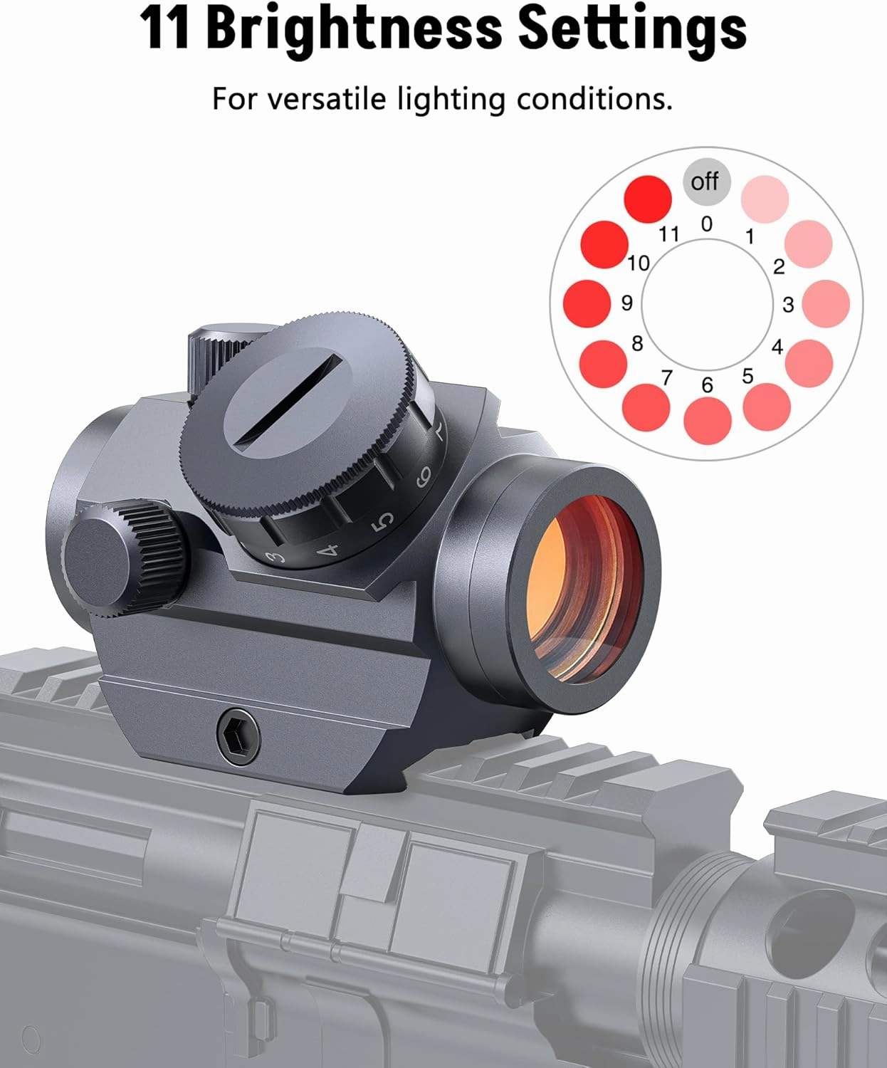 MidTen 2MOA Red Dot Sight 1x25mm Reflex Sight Waterproof & Shockproof & Fog-Proof Red Dot Scope with 1 inch Riser Mount