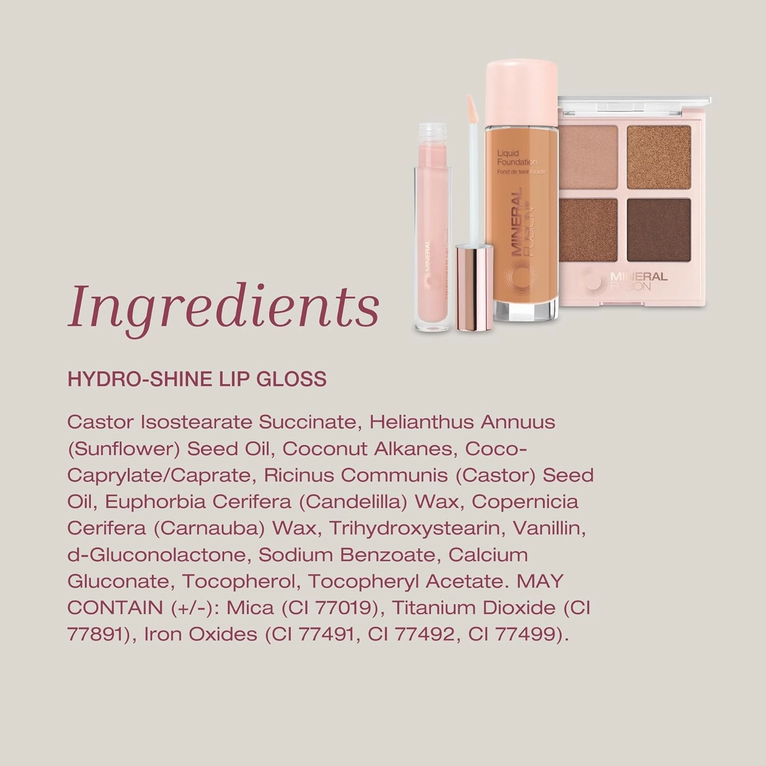 Mineral Fusion Hydro-Shine Lip Gloss, Florence, 0.15 Ounces (Pack of 2)