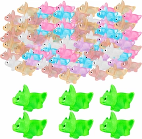 Mini Dinosaur Figures 96Pcs Cute Cartoon Luminous DIY Decorative Mini Dinosaurs Tiny Dinosaur Figures for Bonsai Aquarium Dollhouse Tabletop, Mini Dinosaur Figures