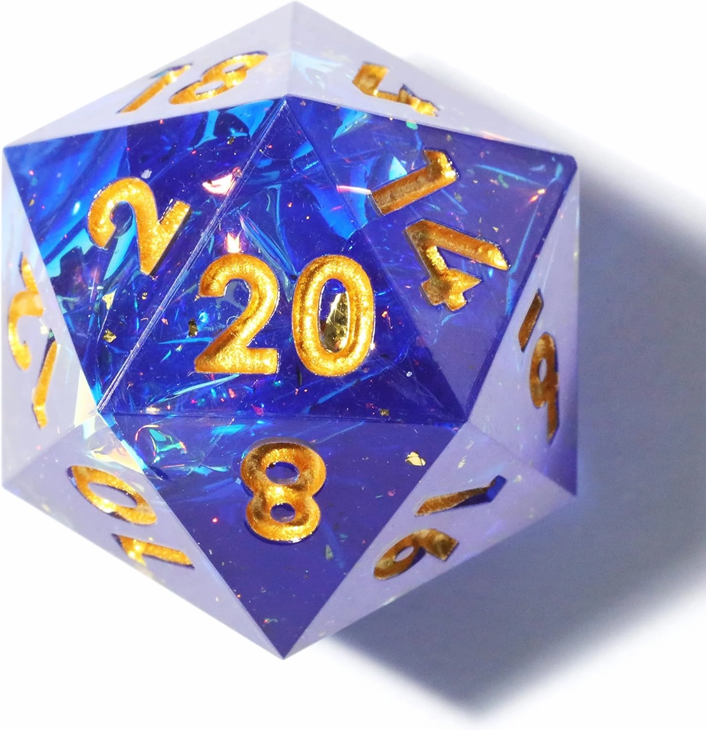 Mini Planet Dungeons and Dragons Glitter Polyhedral MTG 7Pcs Sharp Edged Resin RPG Dice Sets for Role Playing Games