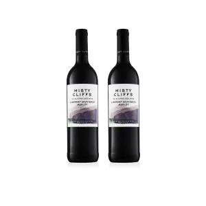 Misty Cliffs Premium Non-Alcoholic Cabernet Sauvignon Merlot Wine (2 Pack)